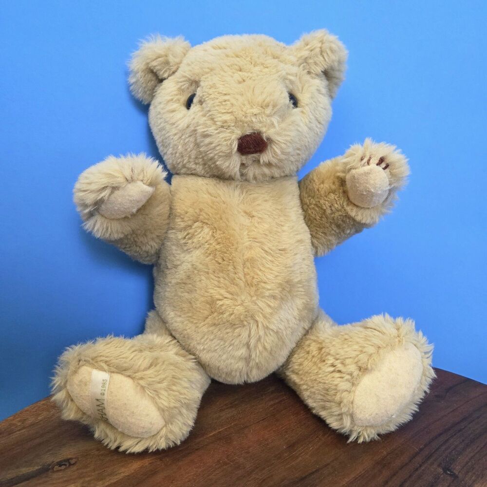 VTG Gorham Jointed Bear Stuffy Soft Plush Toy 1985 Tan